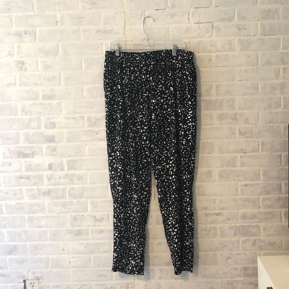 Patterned Black and White Pants